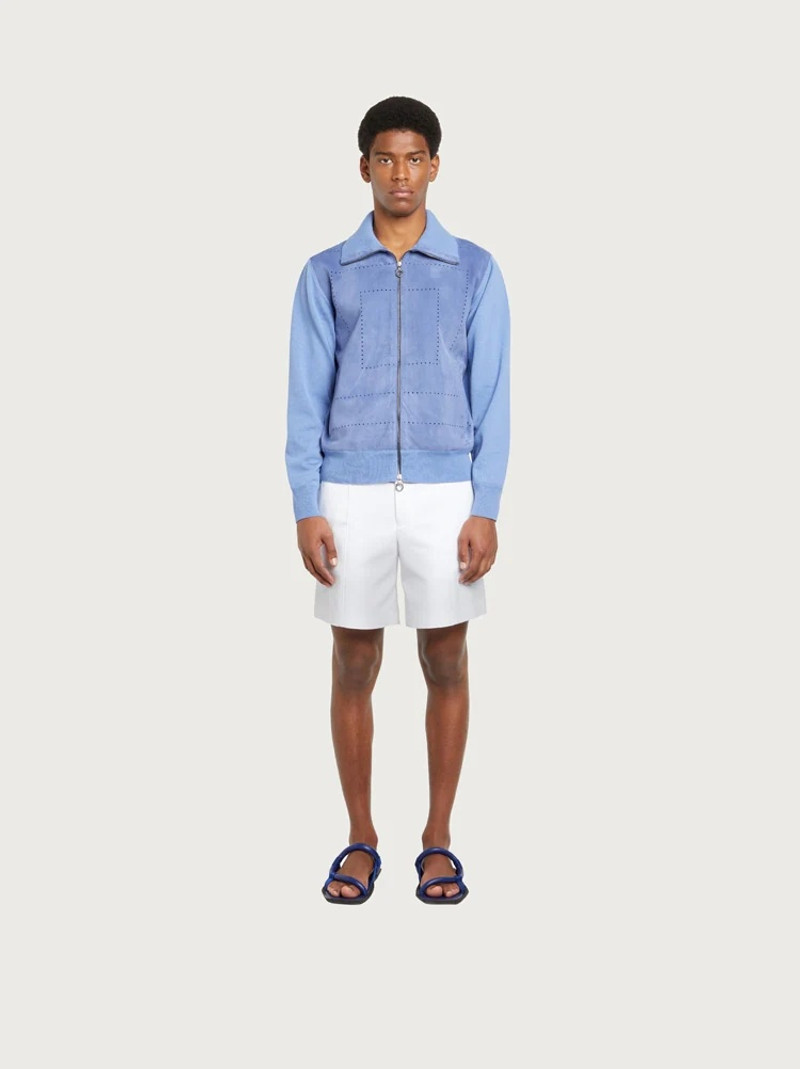 BLOUSON JACKET WITH SUEDE INSERTS 5