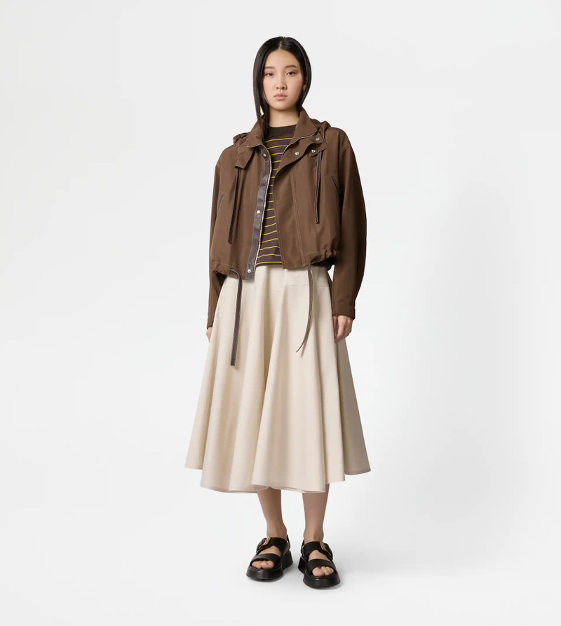 Tod's SILK BLEND SHORT WINDBREAKER - BROWN outlook