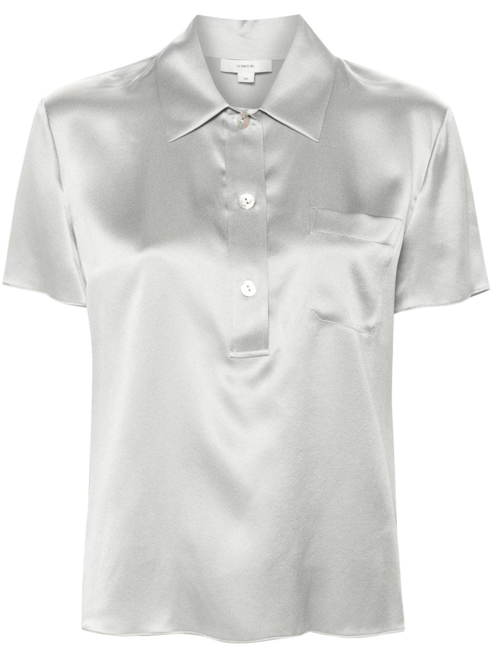 short-sleeve silk polo shirt - 1