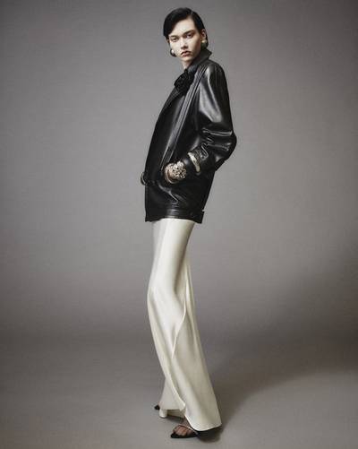 SAINT LAURENT long skirt in washed satin outlook