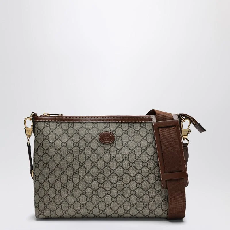Gucci Small Shoulder Bag In And Ebony Gg Fabric - 1