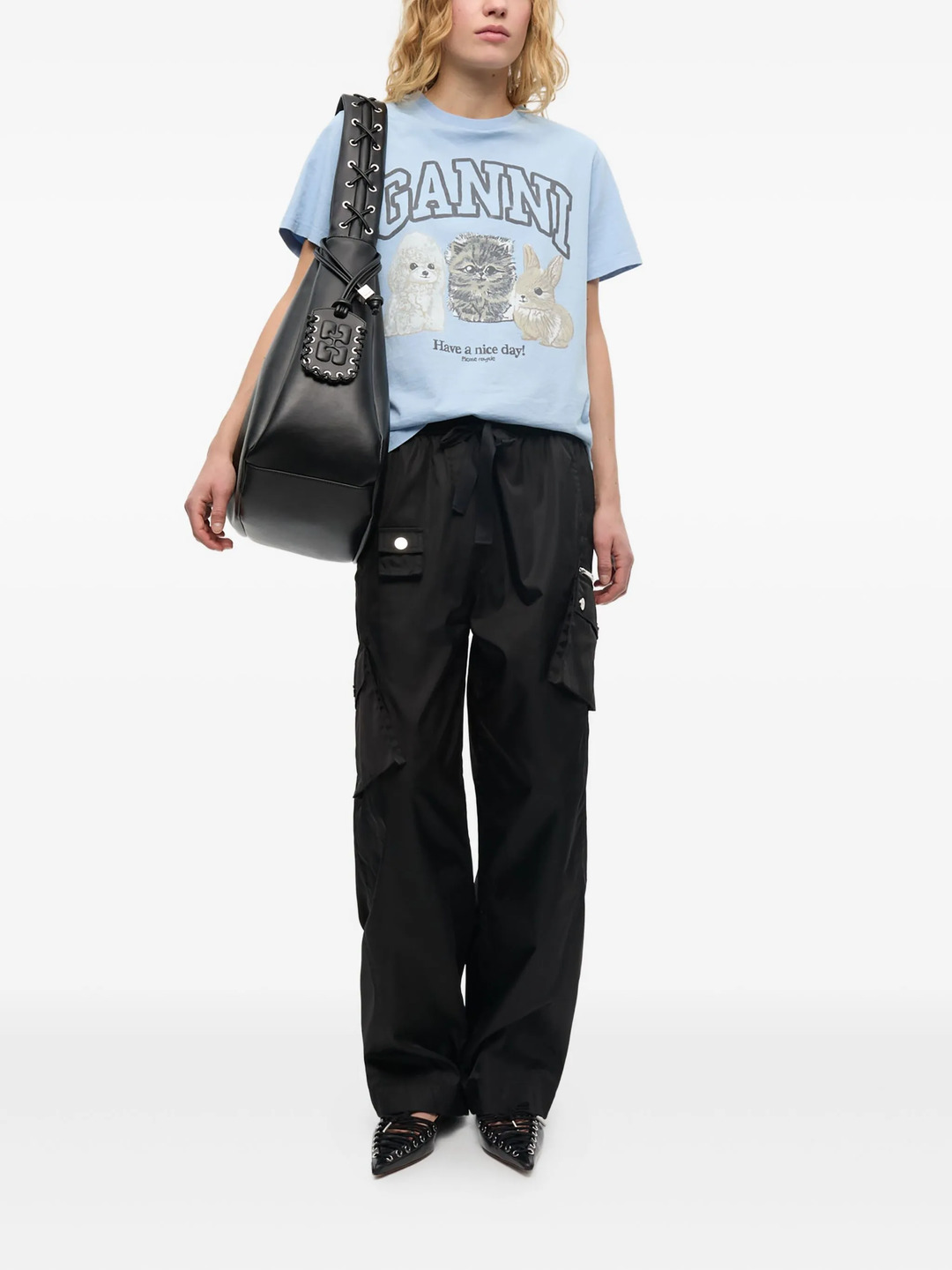 Duchesse Nylon Oversized Elasticated Trousers - 2
