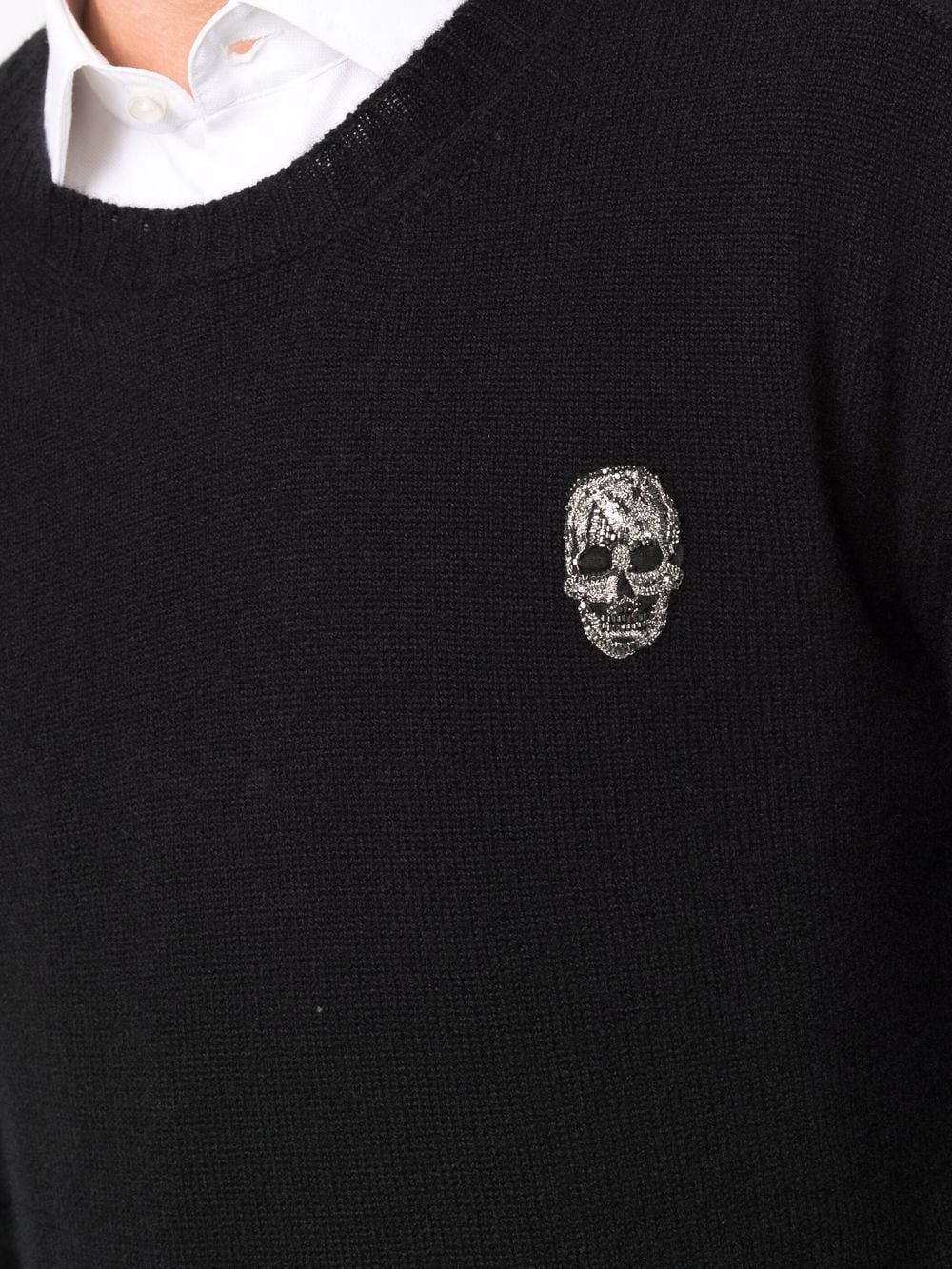 skull-embroidered cashmere jumper - 5