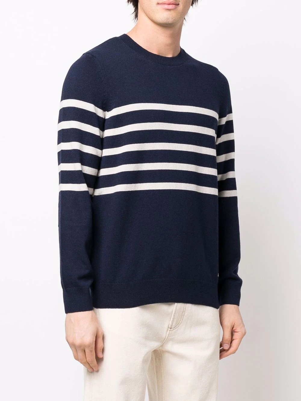 striped long-sleeved sweatshirt - 3