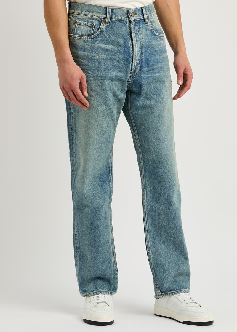 SAINT LAURENT Saint Laurent Distressed Straight-leg Jeans outlook