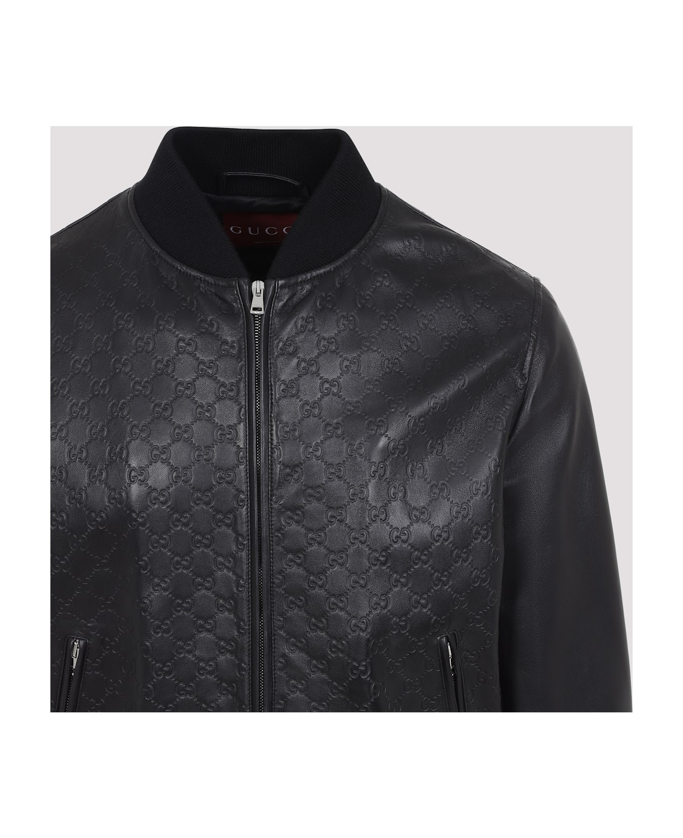 Leather Gg Logo Jacket - 5