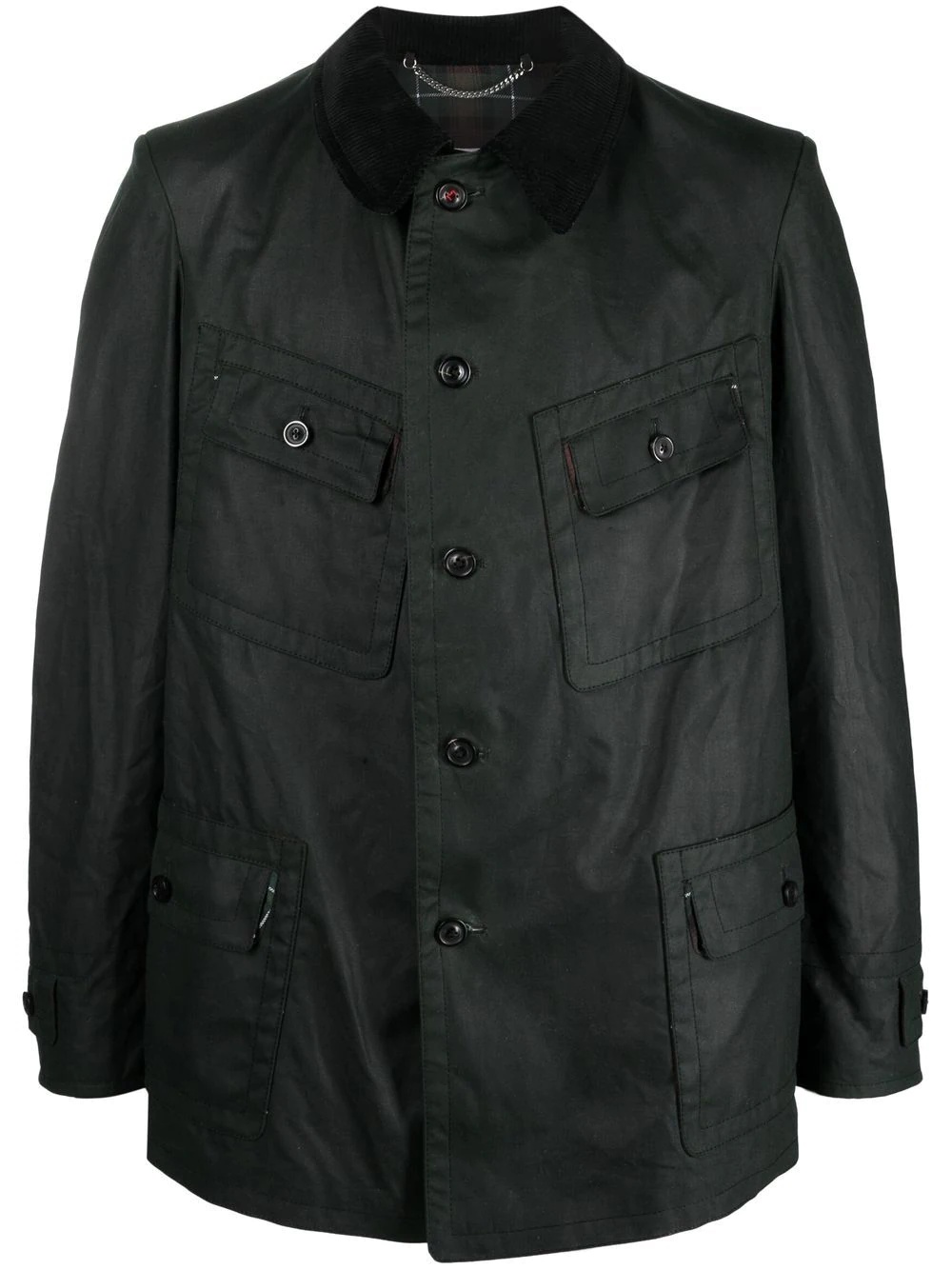 coated waxed jacket - 1