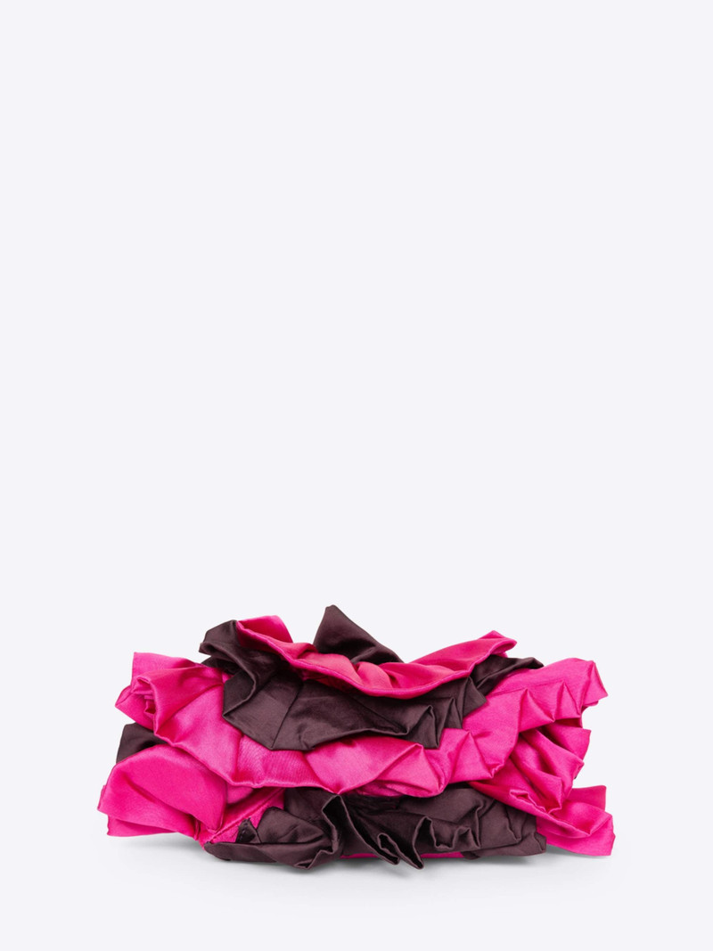 Dries Van Noten SATIN RUFFLE CLUTCH BAG outlook