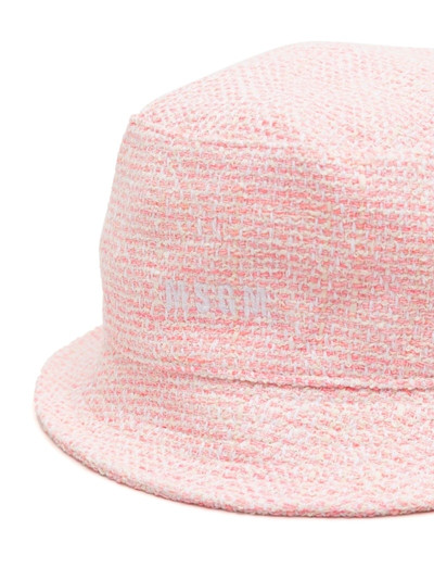 MSGM tweed embroidered bucket hat outlook