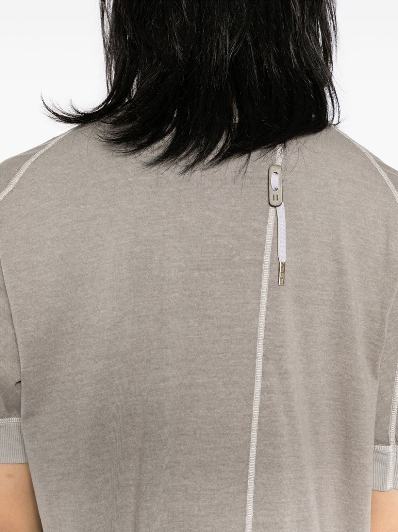 raw-cut hem cotton T-shirt 4