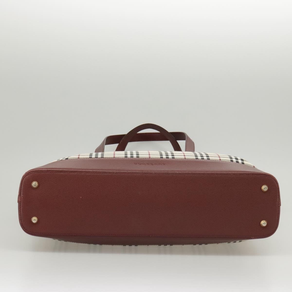 Burberry Nova Check Tote Bag Canvas Beige Red - 9