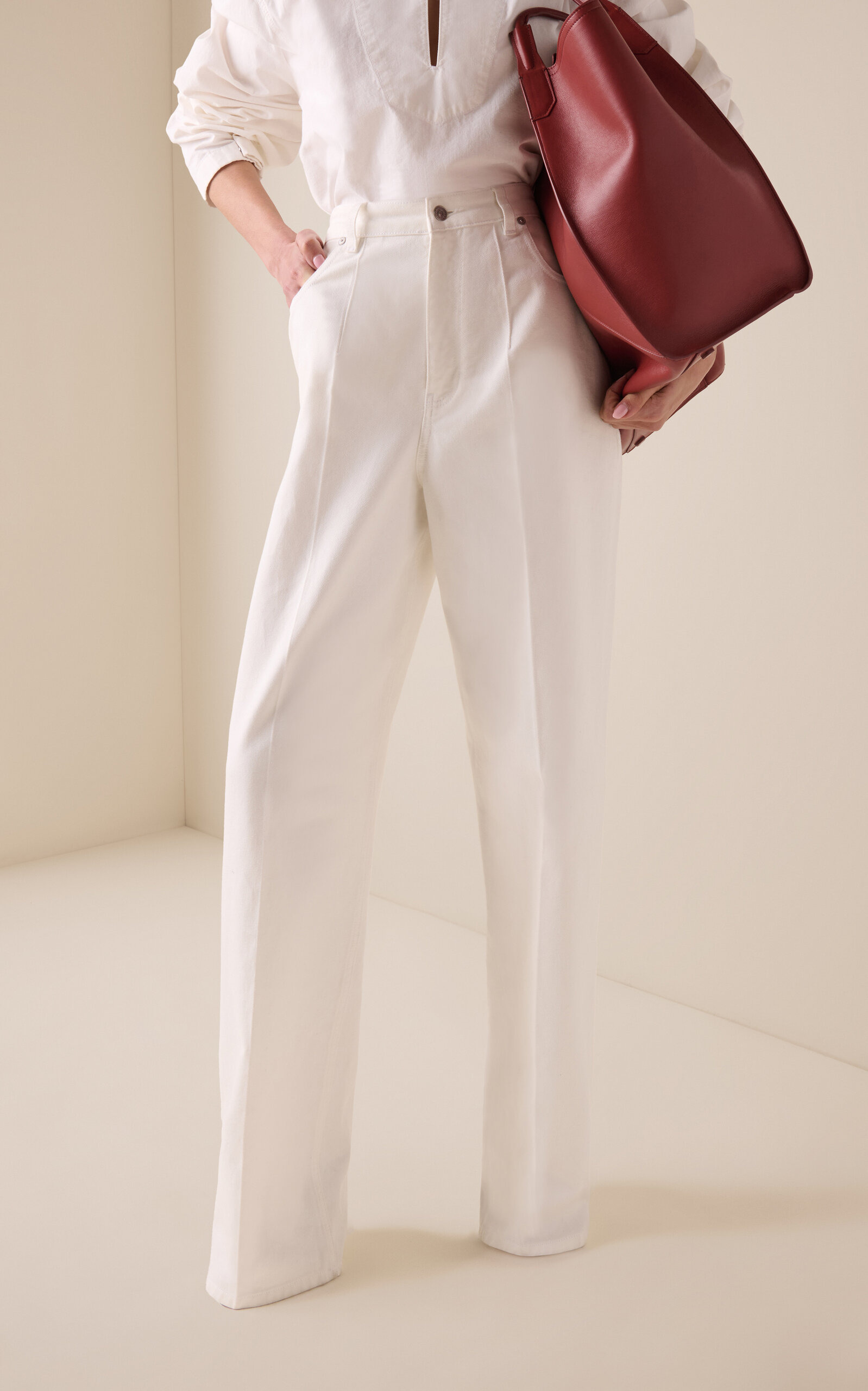 Rigid High Rise Straight Leg Jeans white - 3