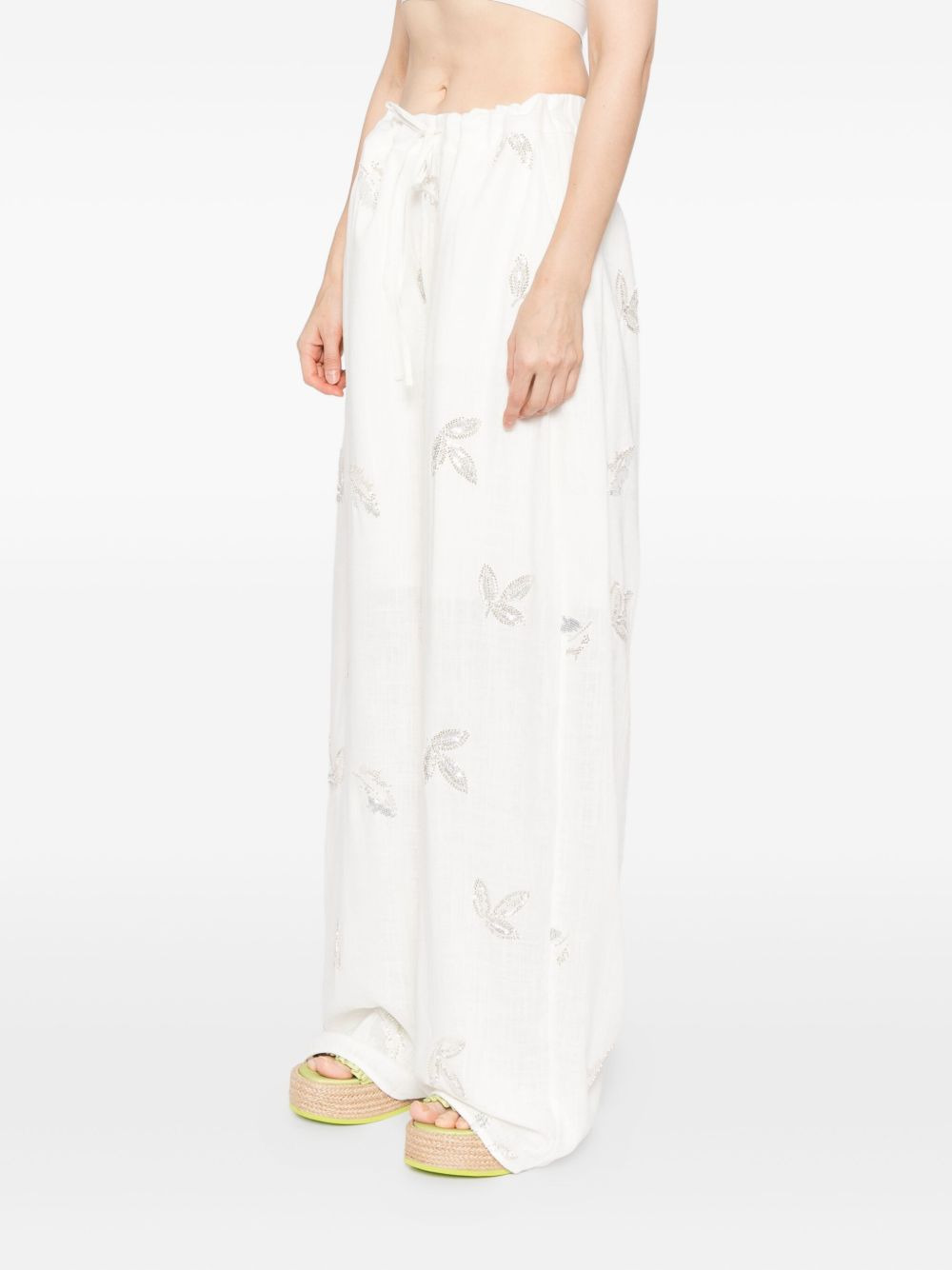 sequin-embellished trousers - 3