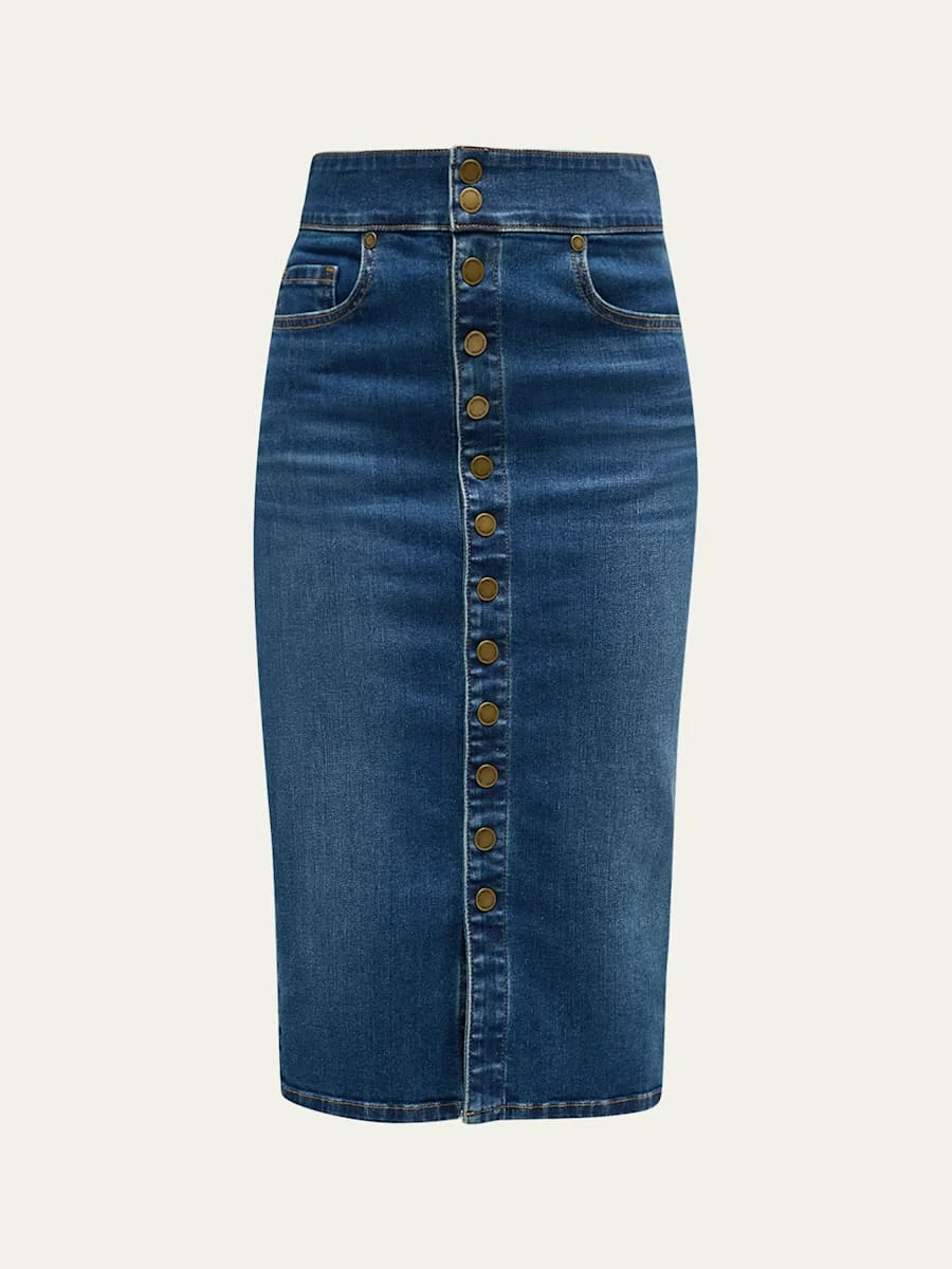 Karter Denim Midi Skirt - 1