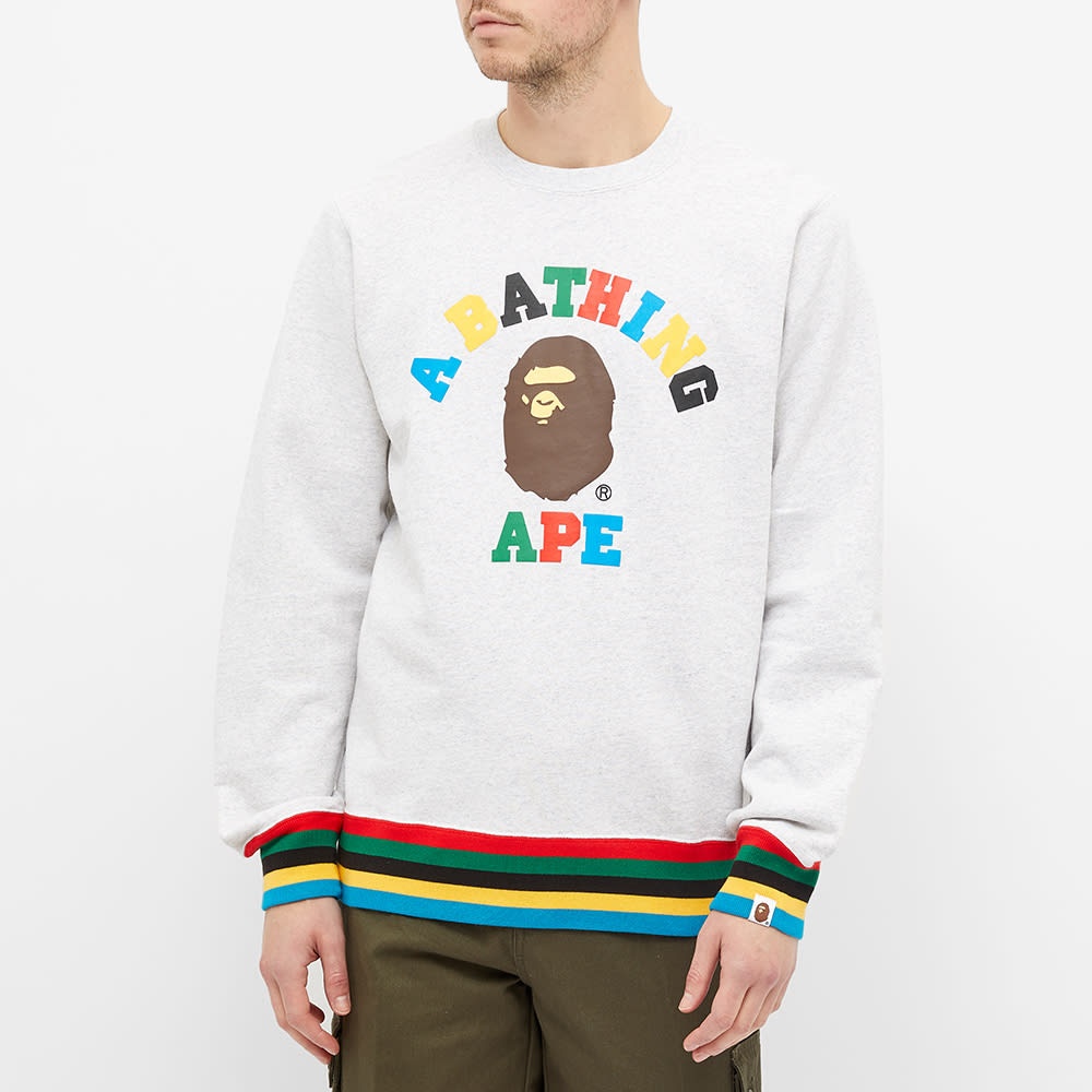 A Bathing Ape College Line Rib Crew Sweat - 4