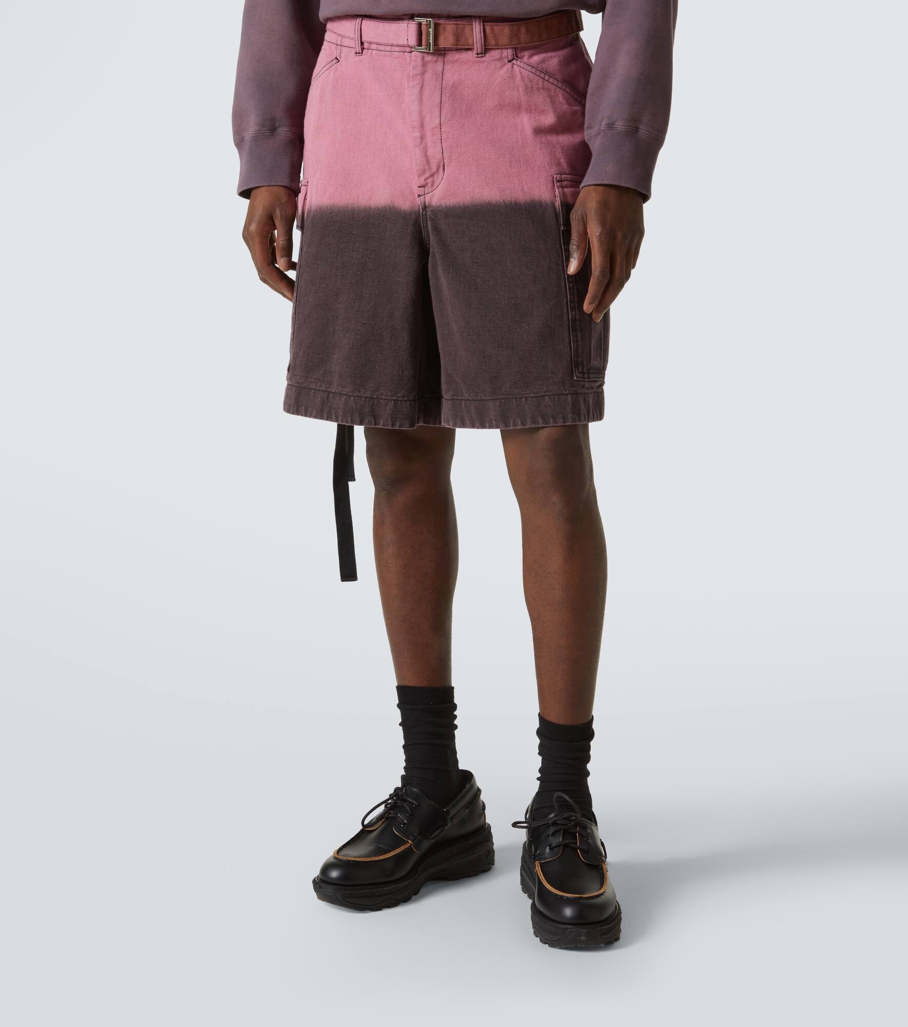 Ombré cotton cargo shorts - 3