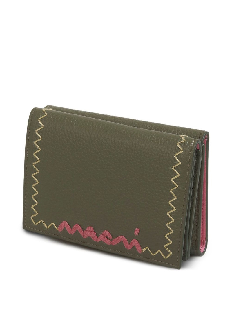 Marni textured leather bi-fold wallet outlook
