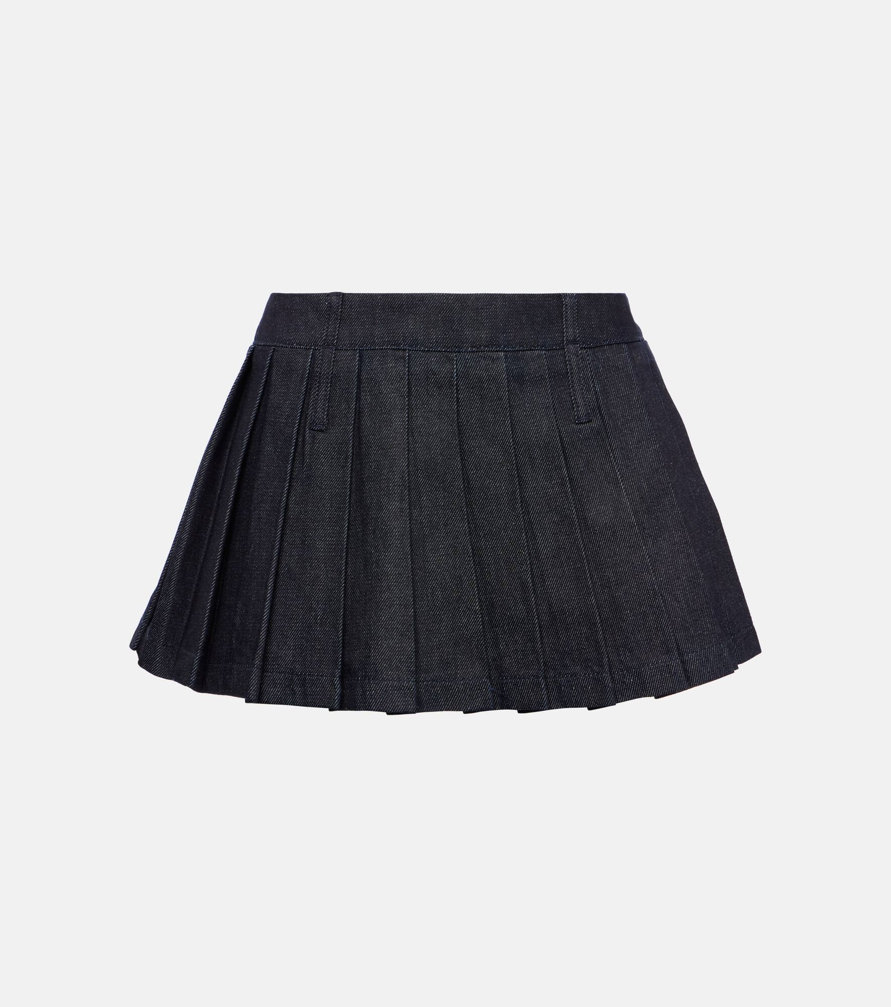 Blake pleated denim miniskirt - 1