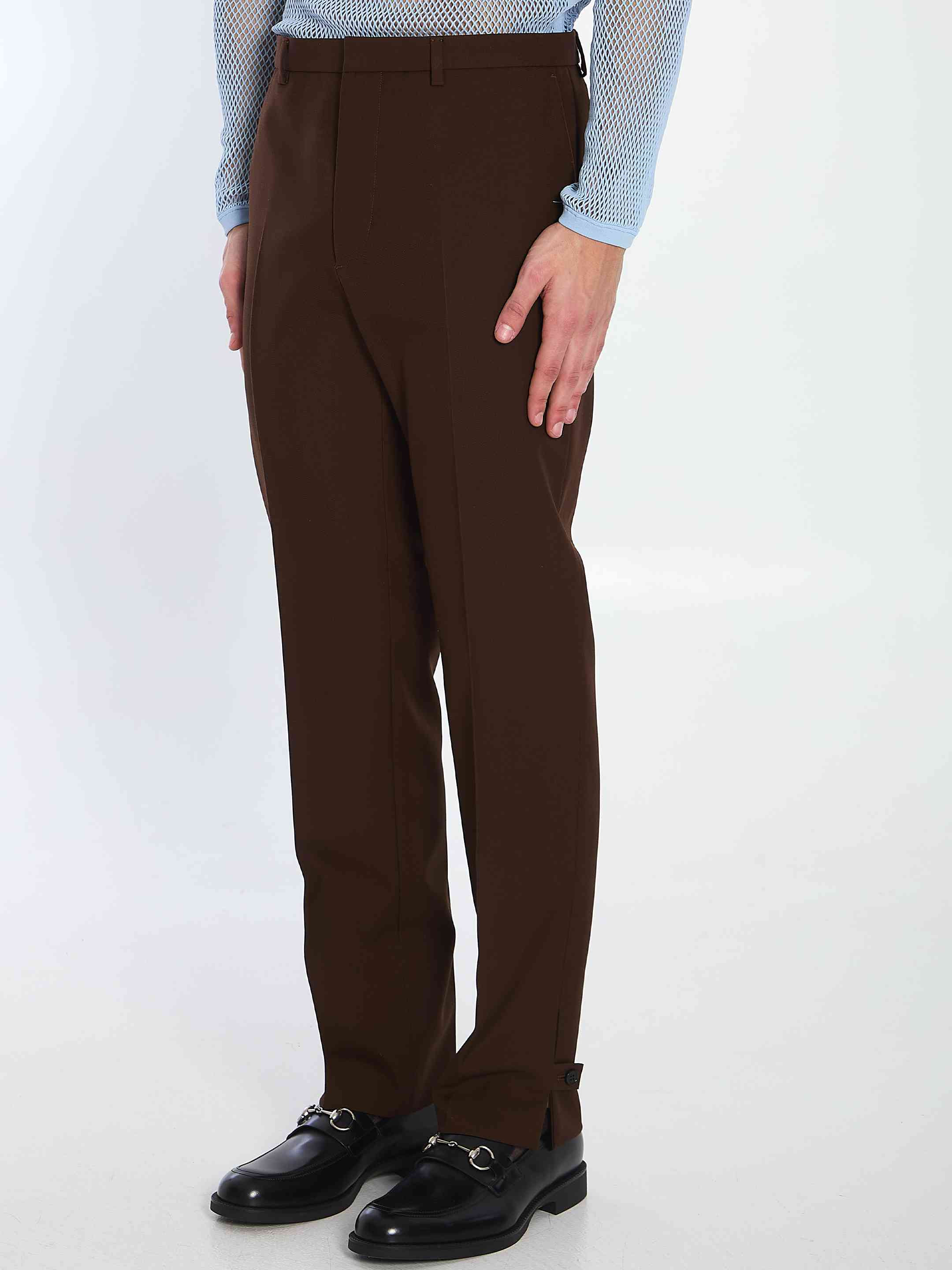 Gucci Men Wool Twill Trousers - 2