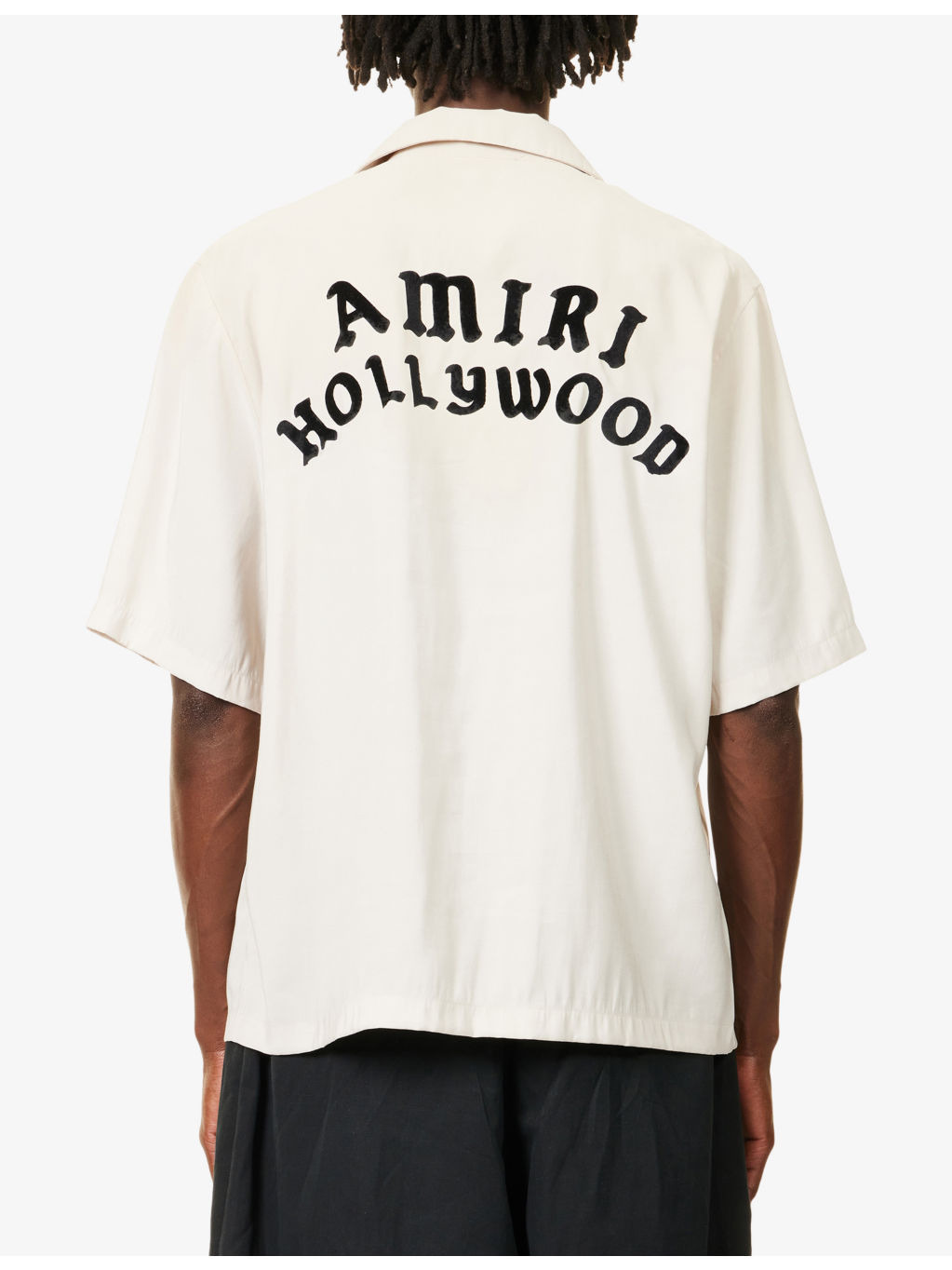 Hollywood Printed-Text Woven Bowling Shirt - 4