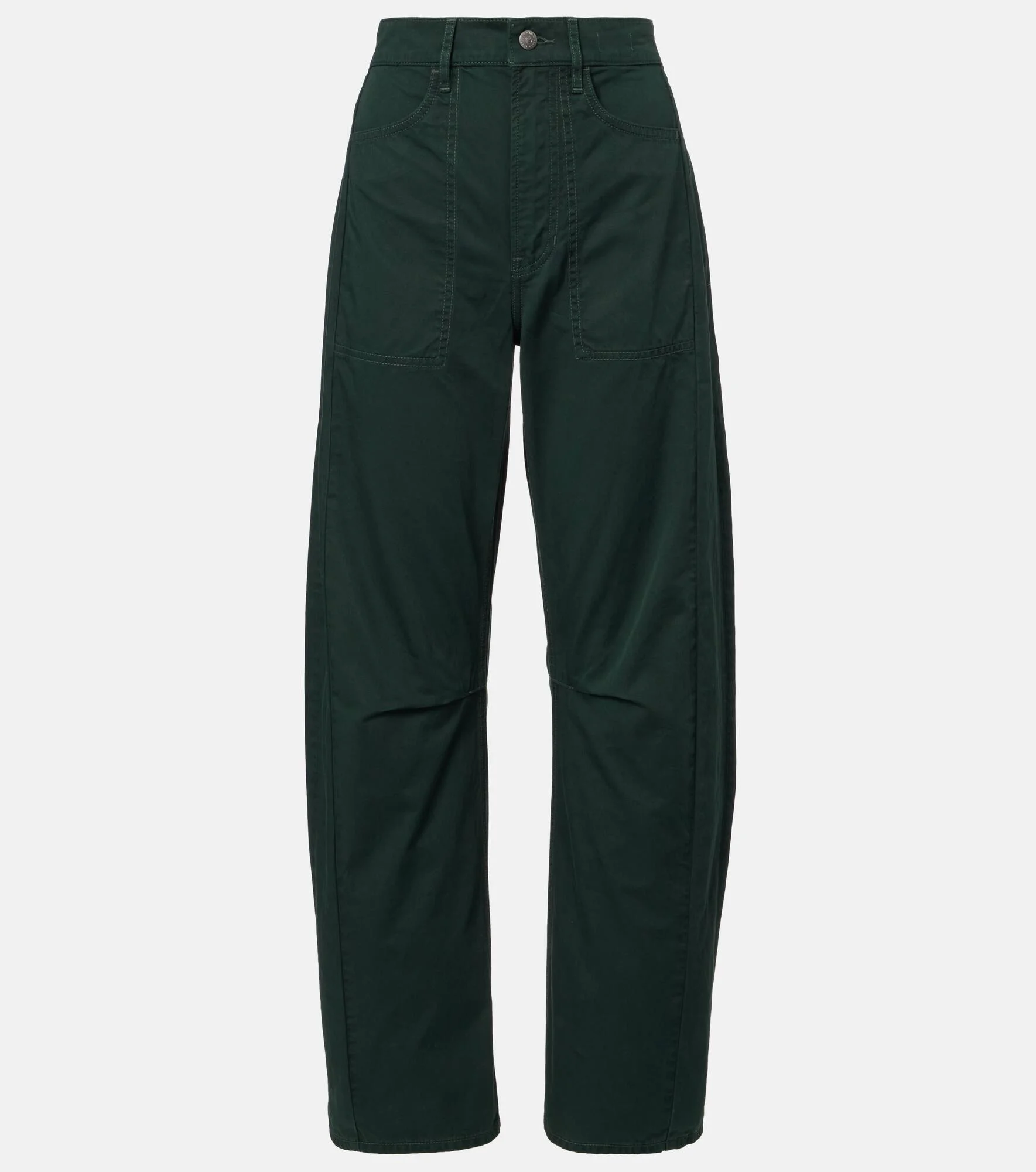 Sloan cotton twill barrel-leg pants - 1
