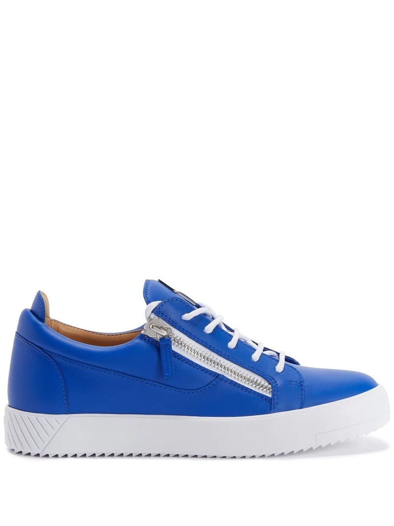 zip-fastening leather sneakers 1