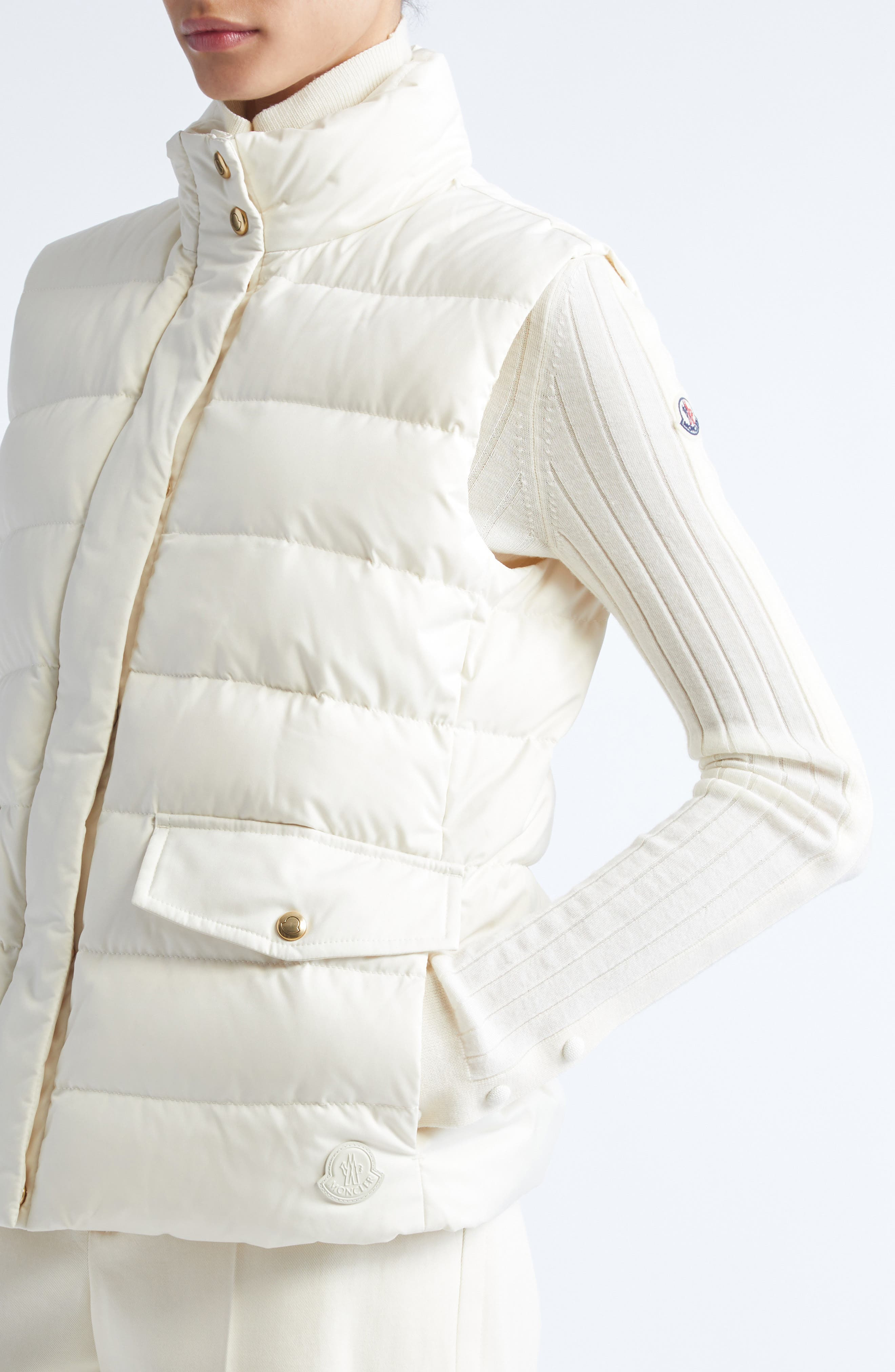 Moncler Besset Down Puffer Vest in Pale Ivory at Nordstrom - 5