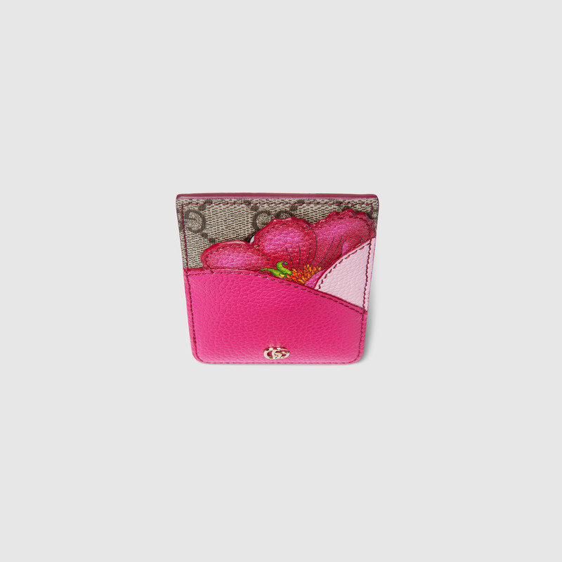 GUCCI Floral card case with Double G outlook