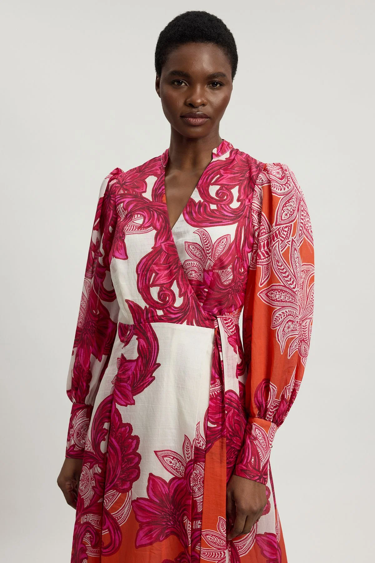 Petite Baroque Balloon Sleeve Maxi Dress - 1