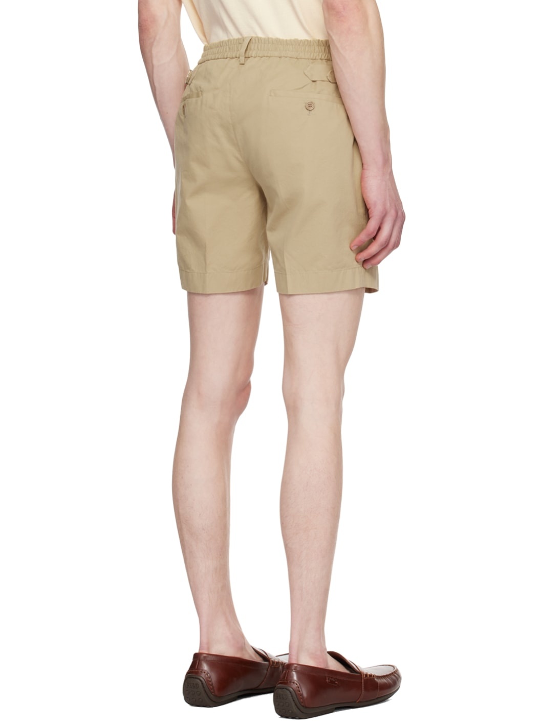 Tan Pleated Shorts - 3