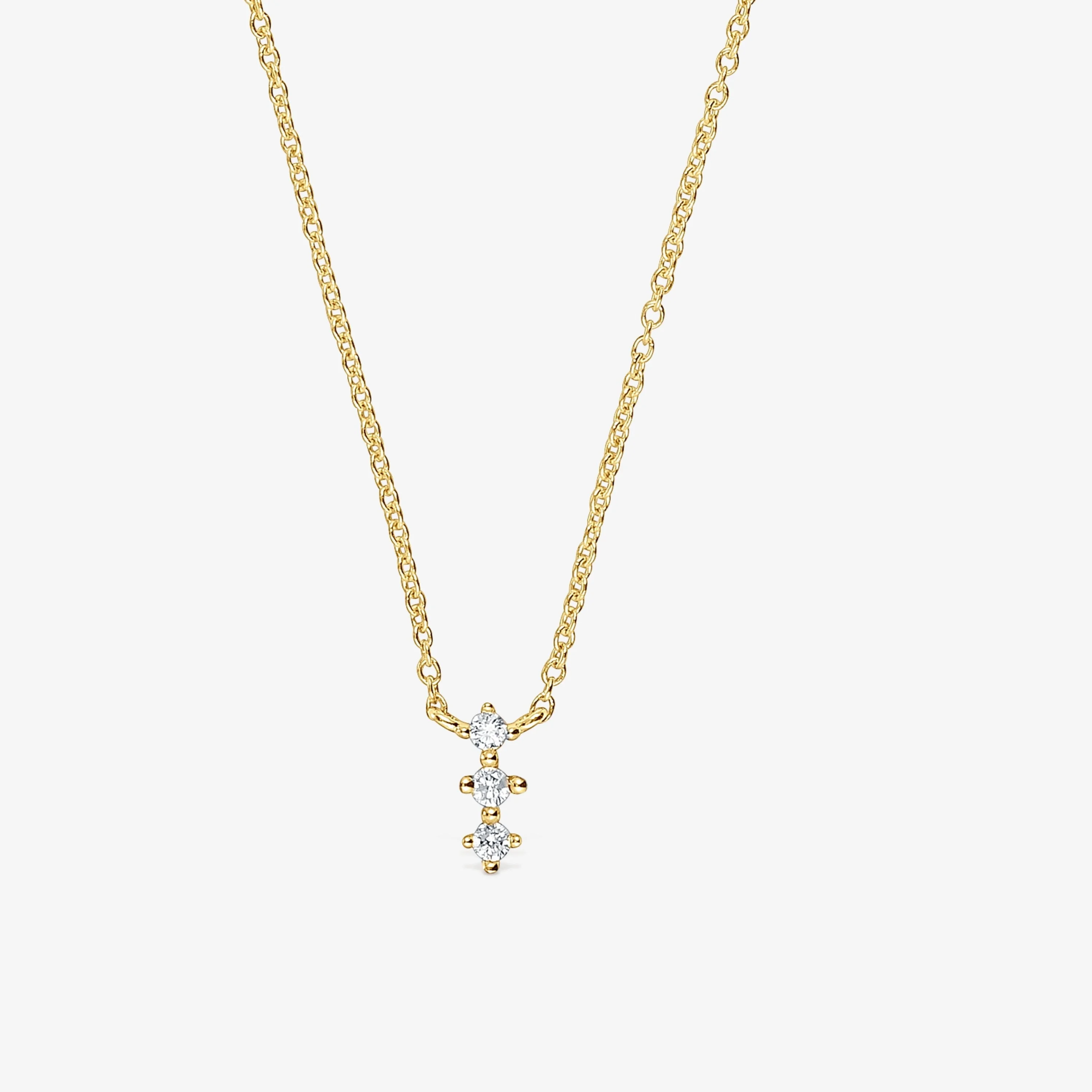 18K solid gold Strip necklace with diamonds Les Classiques - 1