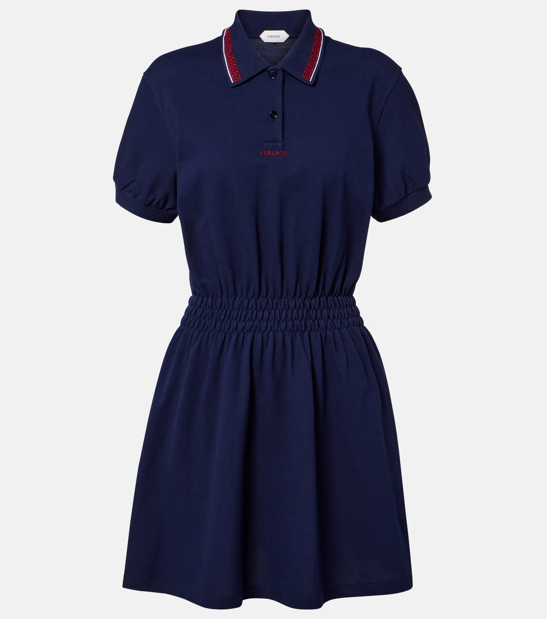 Greca cotton piqué polo dress - 1