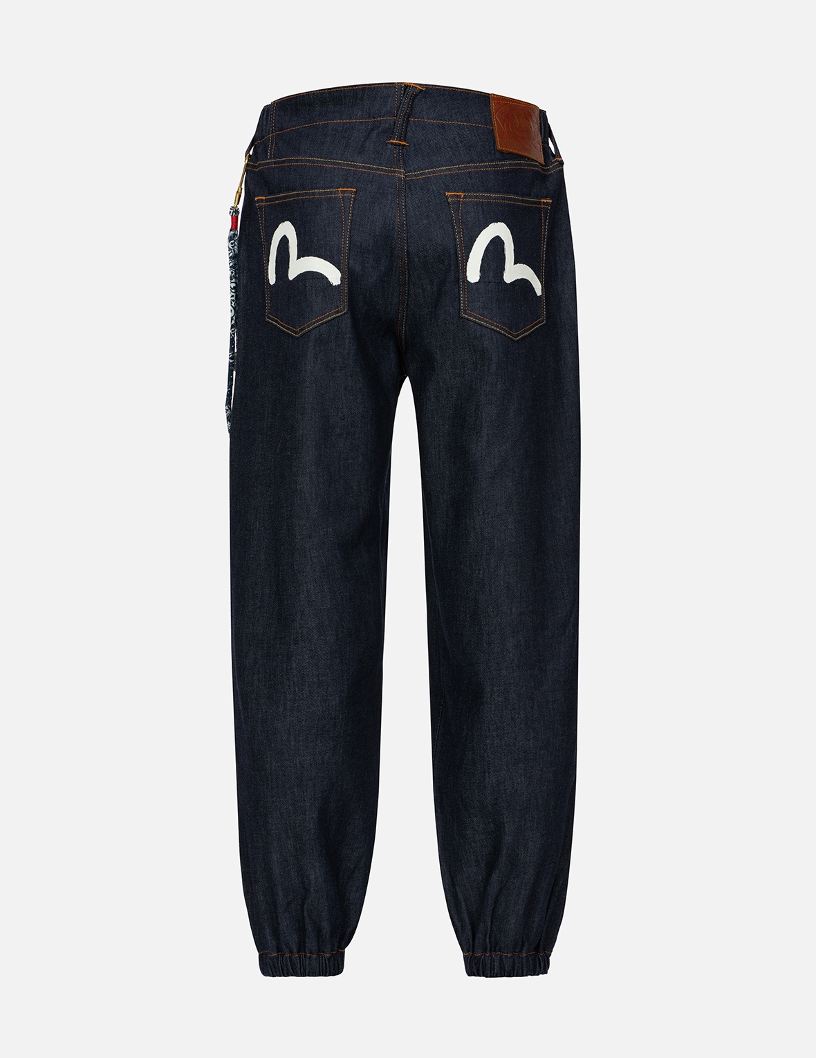SEAGULL PRINT WITH DENIM CHAIN RELAX FIT DENIM JOGGERS - 2