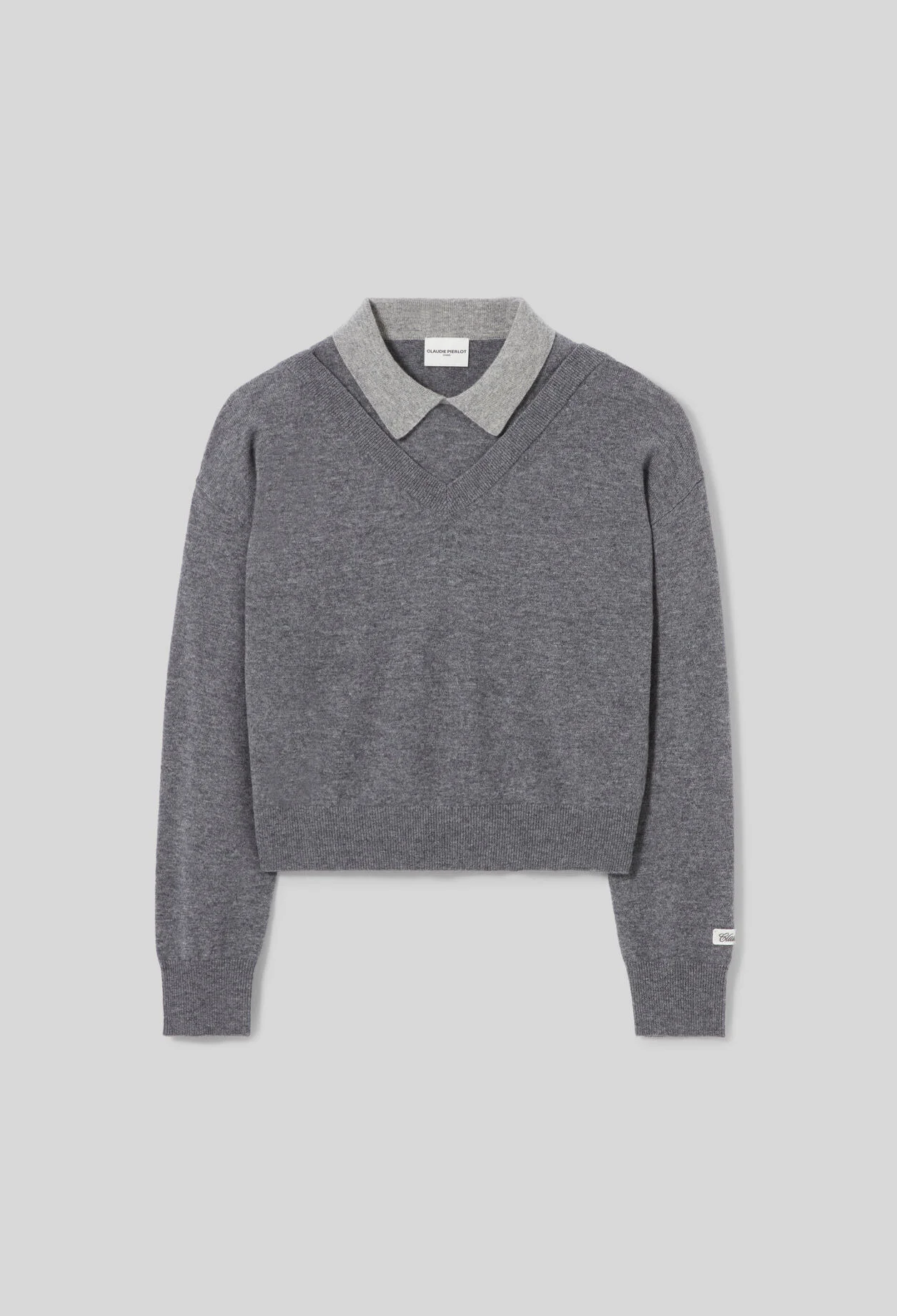 V-NECK WOOL JUMPER - 1