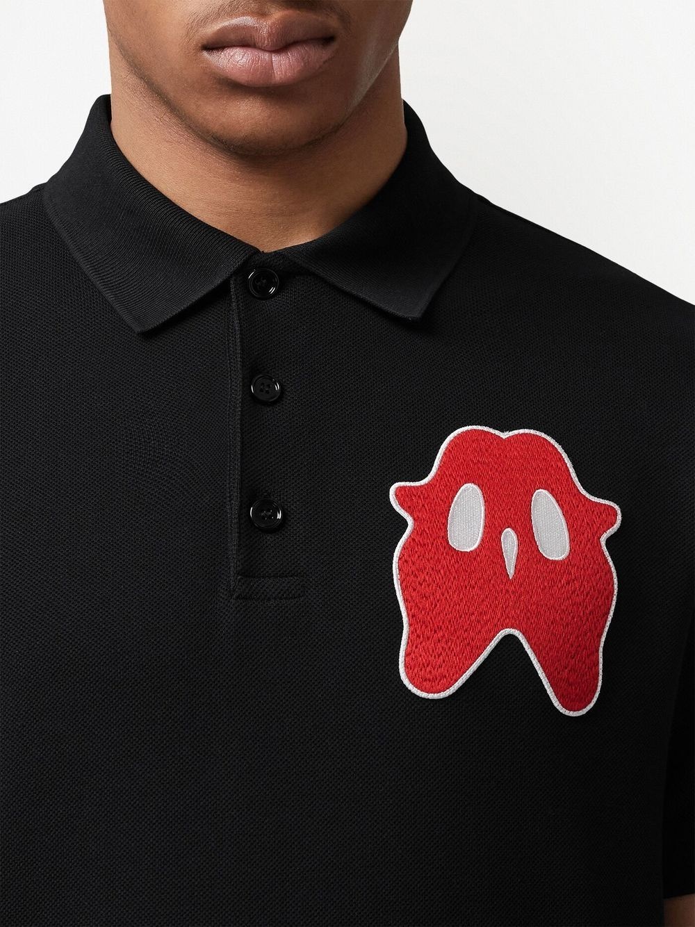 Monster logo patch polo shirt - 5