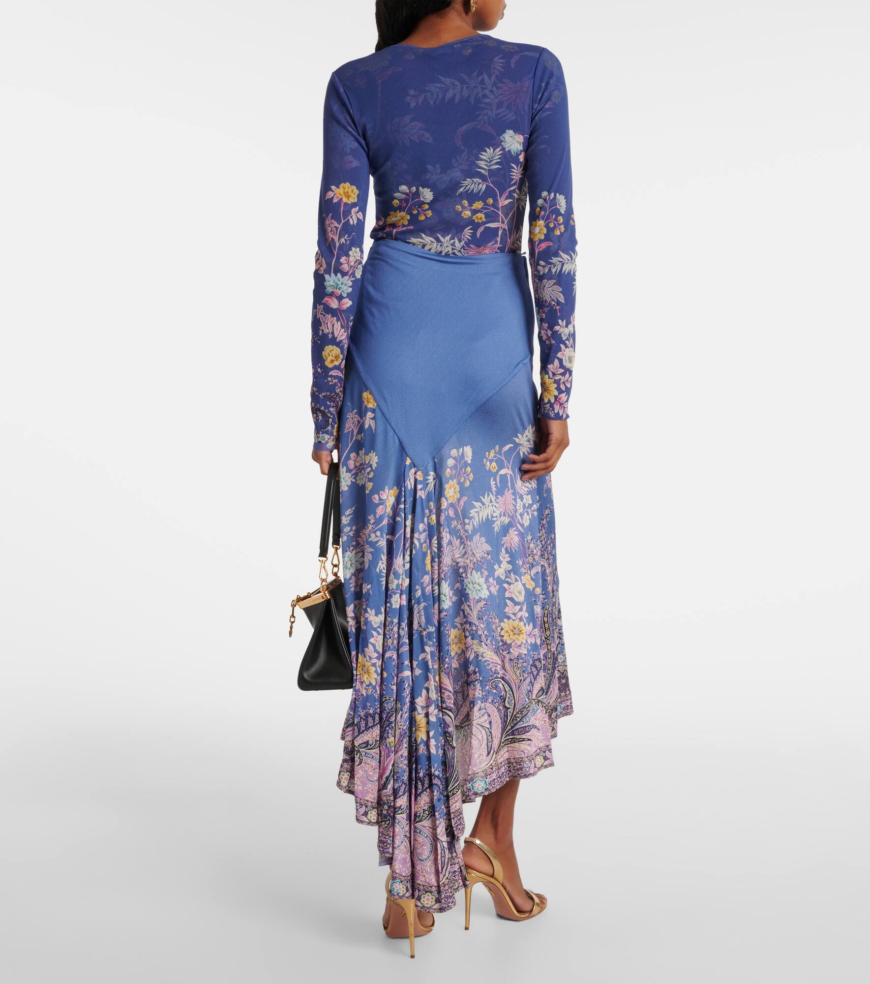 Printed asymmetric maxi skirt - 3