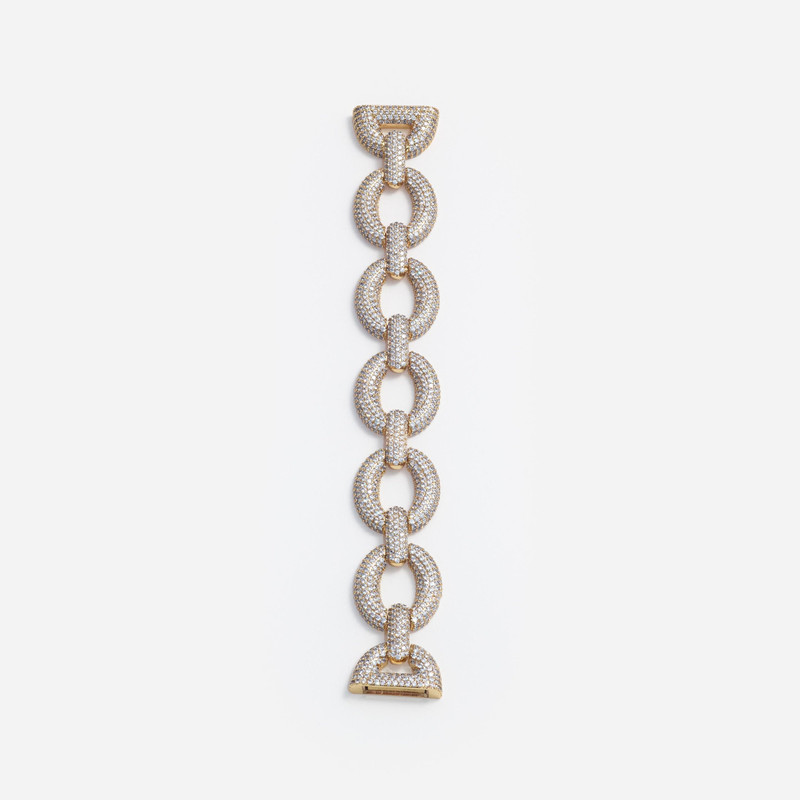 self-portrait Gold Crystal Link Bracelet outlook
