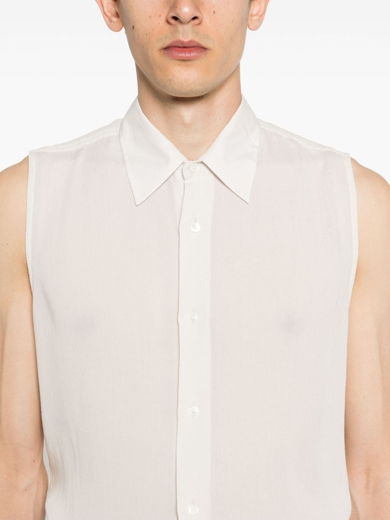 straight-collar crepe shirt 6