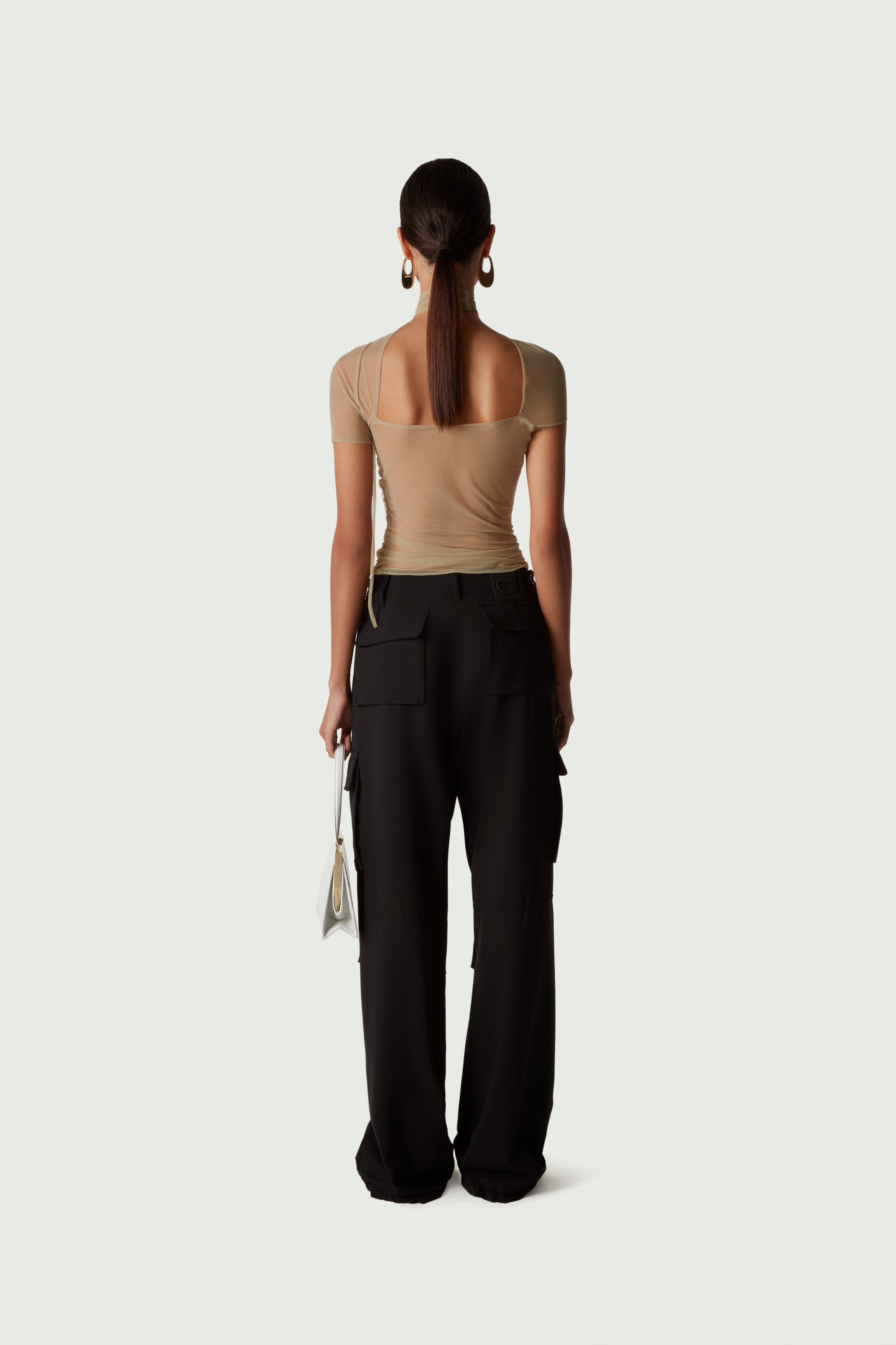 Tailored Wide Leg Cargo Pants - 4