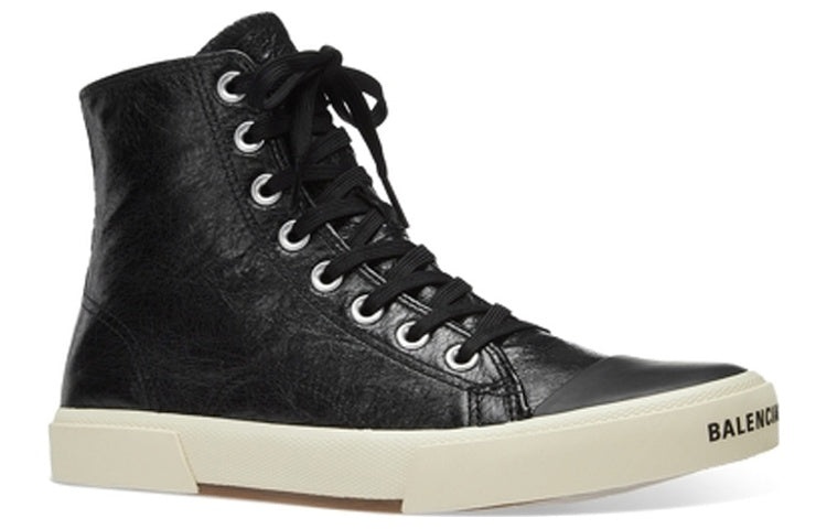 (WMNS) Balenciaga Paris High Top Sneakers 'Black Leather and White Rubber' 688756W3RCA1090 - 3