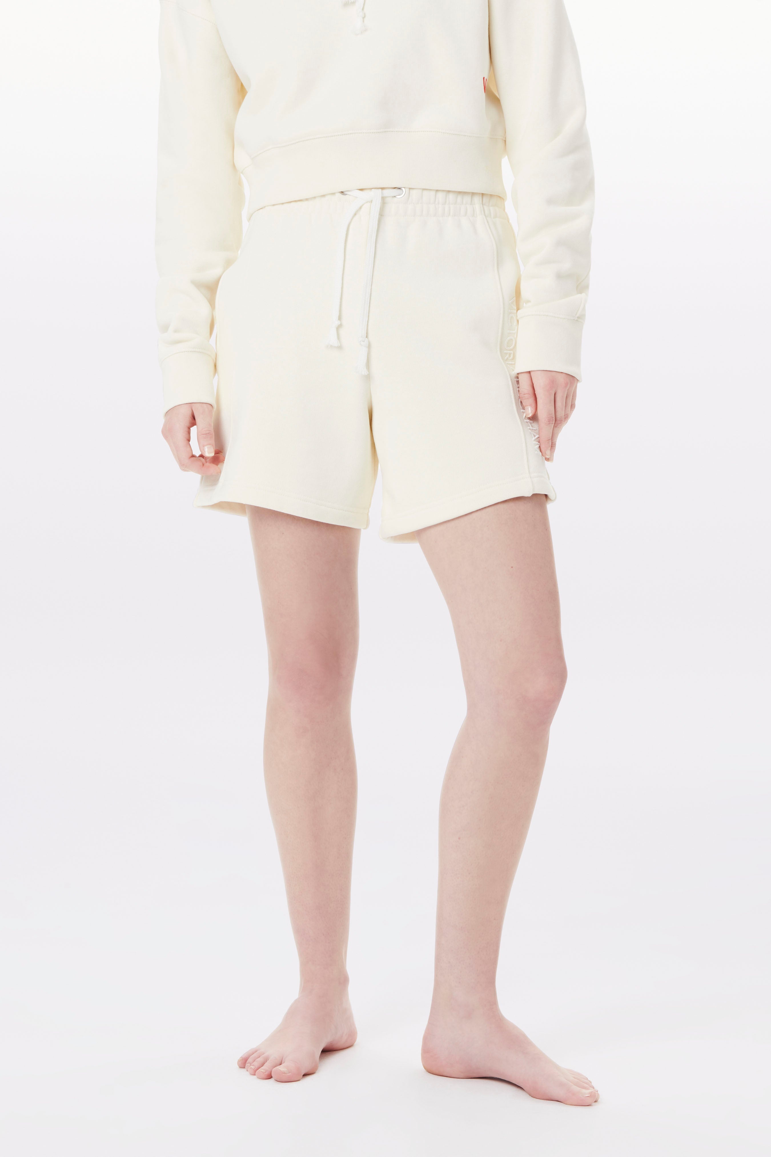 Drawstring Shorts in Ecru - 3