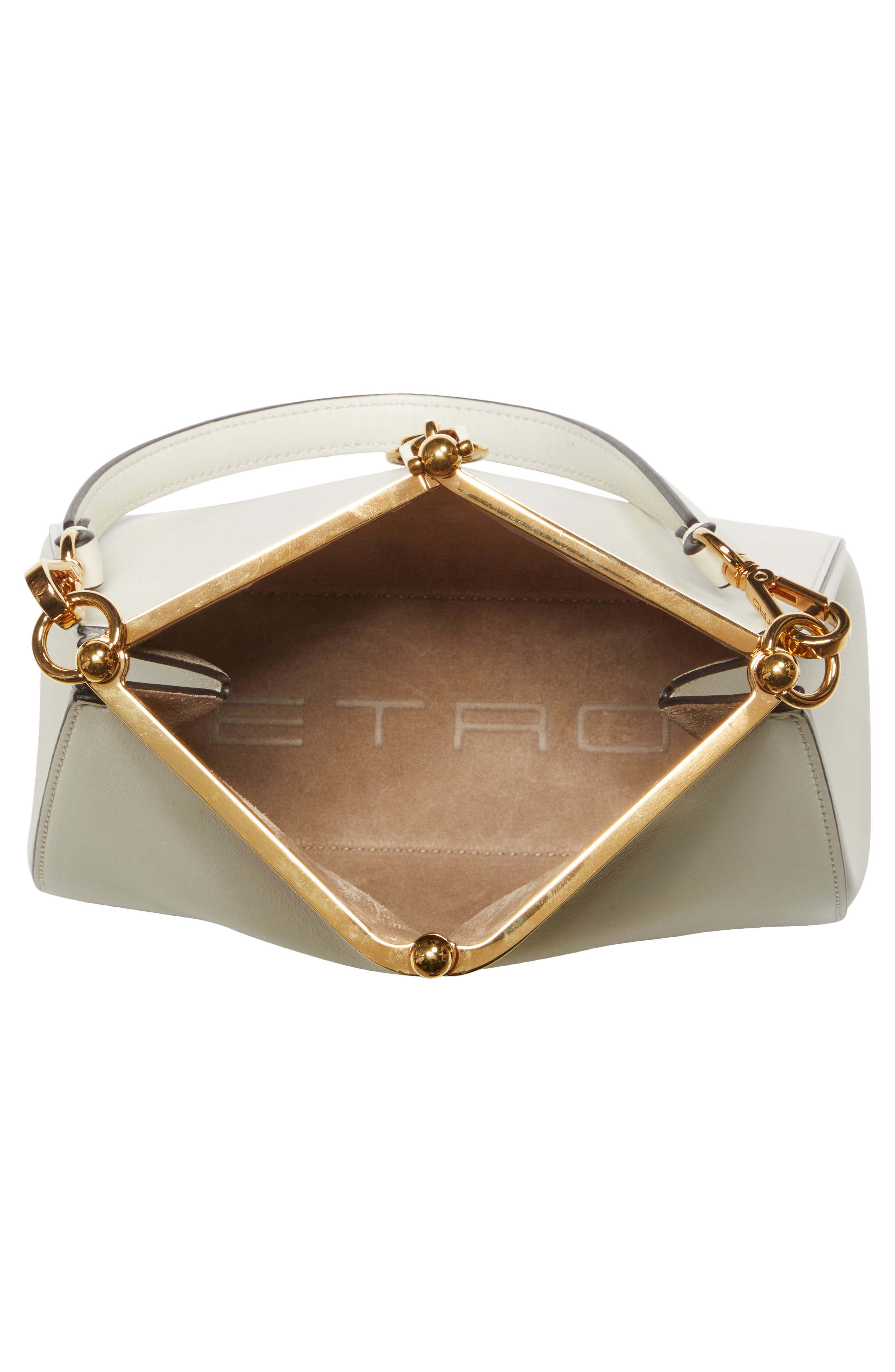 Etro Small Vela Leather Shoulder Bag in White at Nordstrom - 5