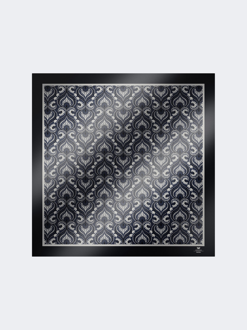 ONESTO Printed silk square foulard - NAVY 1