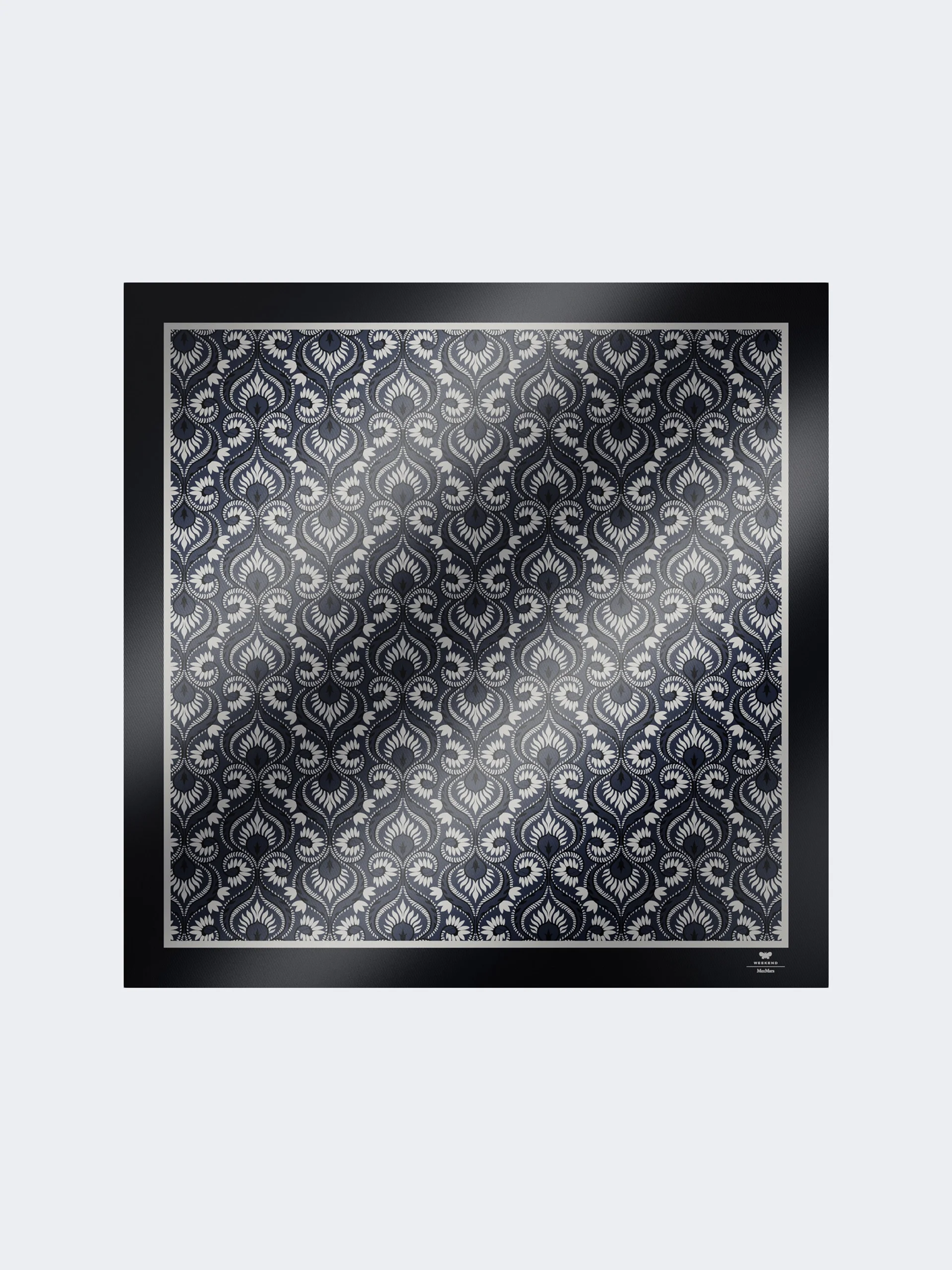 Printed silk yoke - NAVY - 1