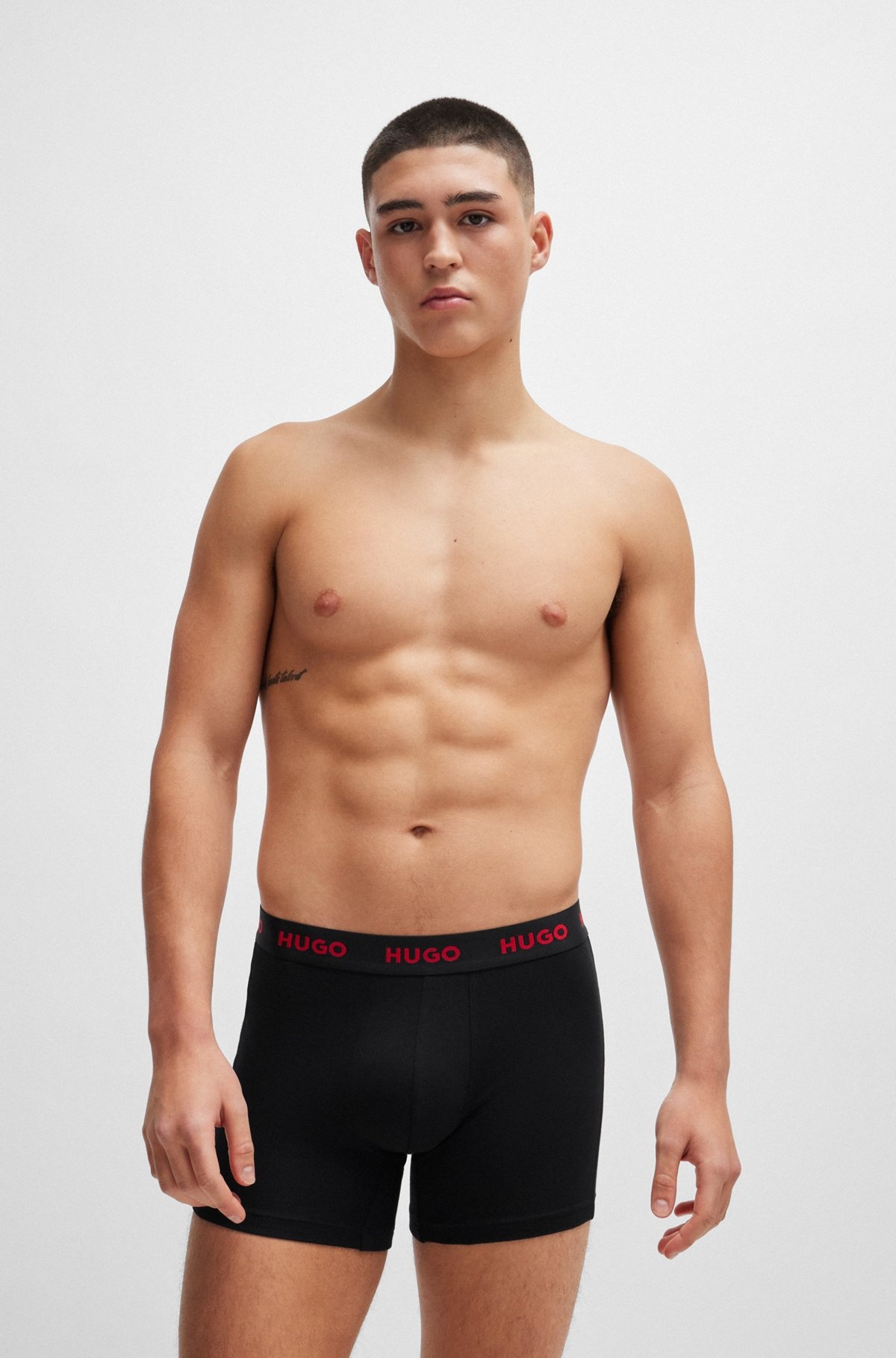 THREE-PACK OF STRETCH-COTTON BOXER BRIEFS WITH LOGO WAISTBANDS - 7