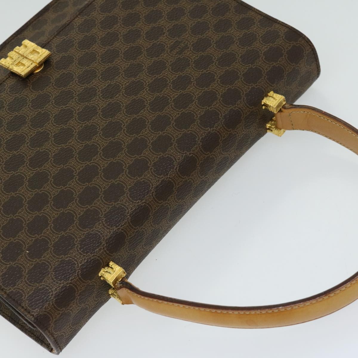 CELINE Macadam Canvas Hand Bag Pvc Brown - 6