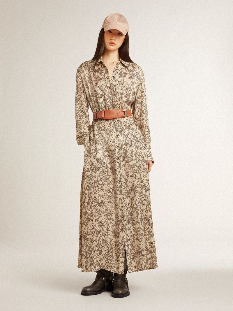 Women's silk-blend midi dress with a floral print 3