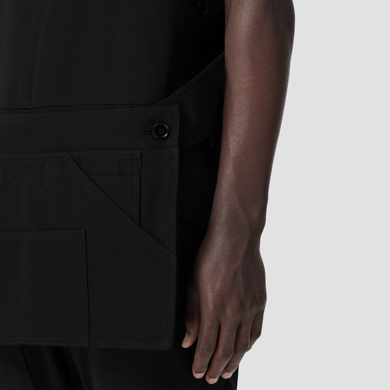 Grain de Poudre Wool Bib-front Trousers - 5