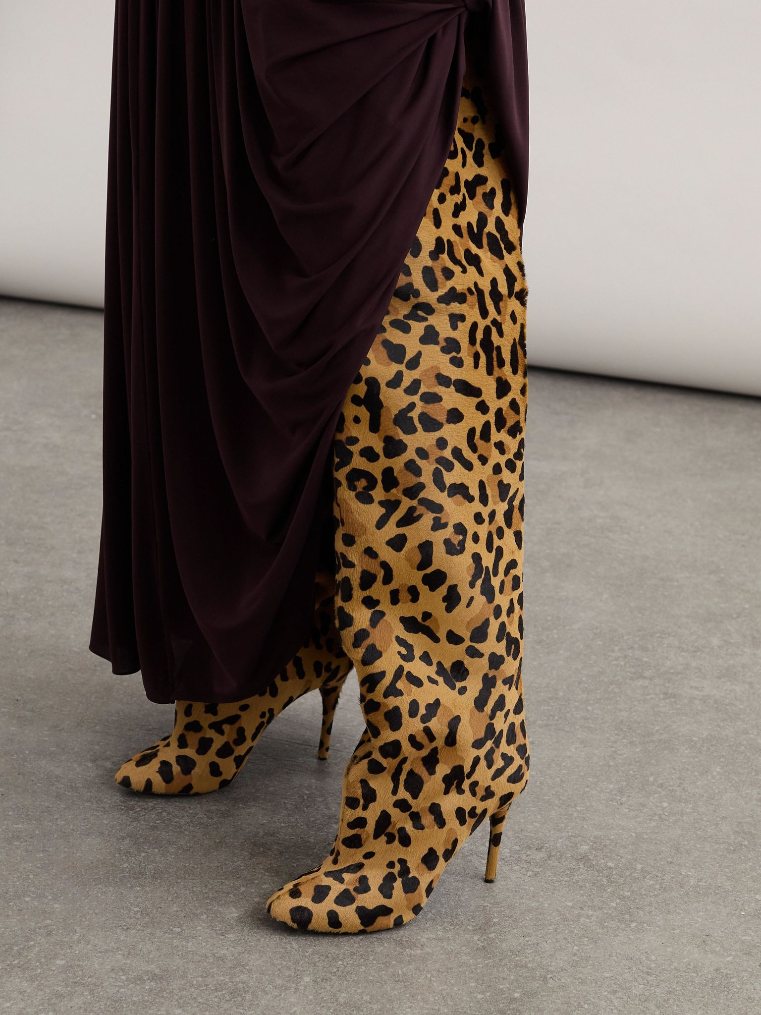 Leopard-print calf hair over-the-knee boots Leopard print - 2