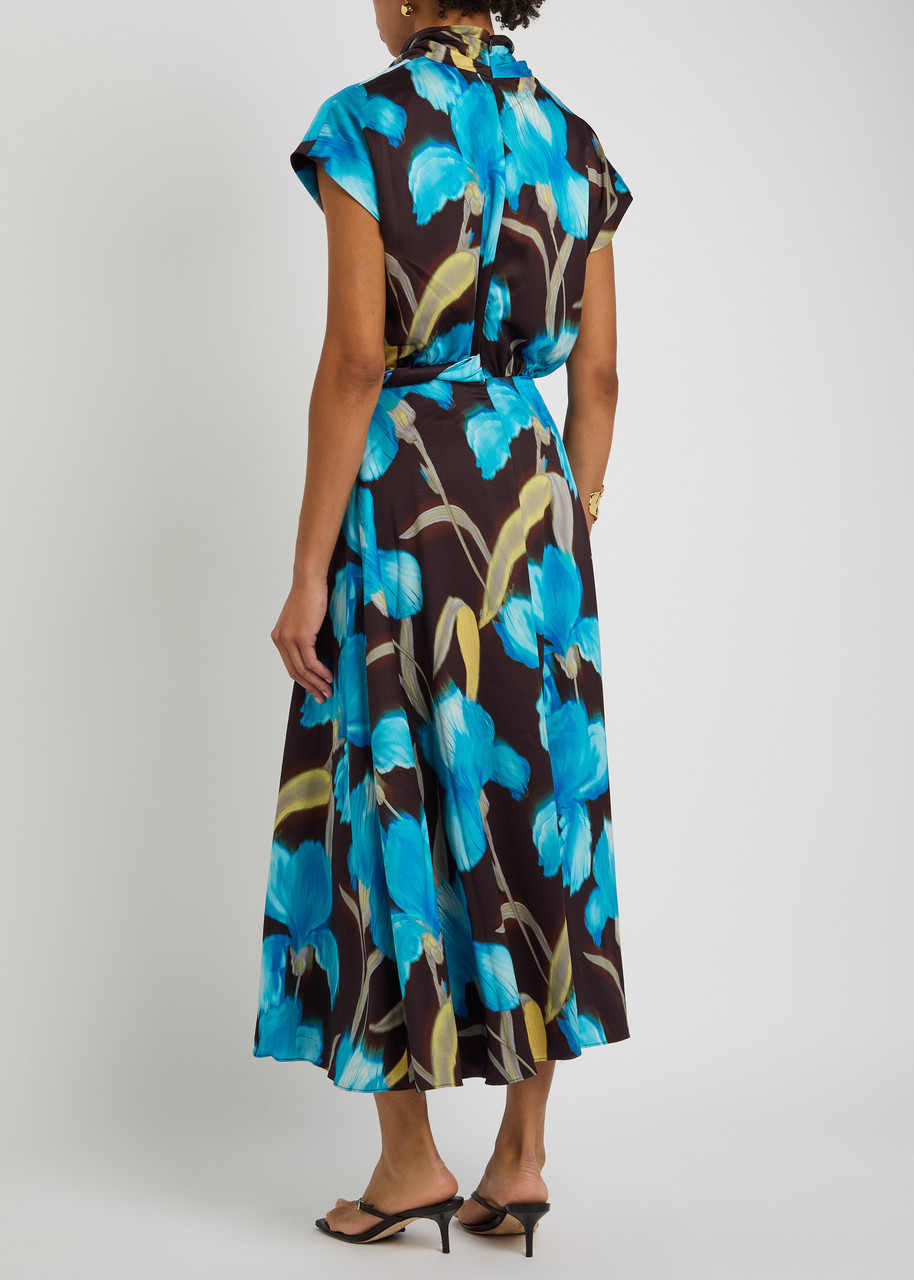 Rebecca Vallance Ingrid Floral-print Moiré Midi Dress - 3